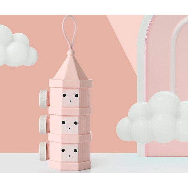 Bärbar rosa babyformuldispenser - 4-lagers stapelbar, perfekt för resor utomhus