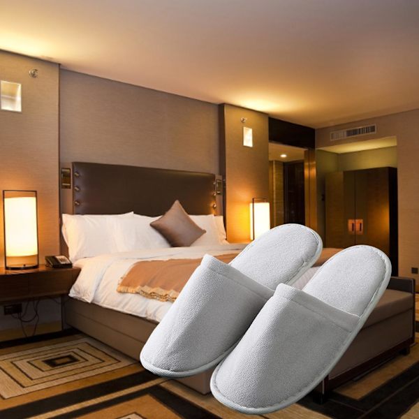 Fleece Tofflor One Time Non Halk Tjocka Spatofflor för Home Hotel Travel Party Guest