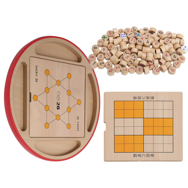 5 in 1 Sudoku Ruudukko Puinen Monitoiminen Lasten Koulutuspalapeli Pelilelu
