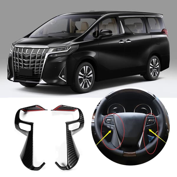 2 st. dekorationsskydd för rattpanel, passar till Toyota Alphard VELLFIRE 15-18