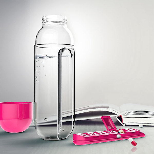 Rose Red 7-Day Pill Organizer -vesipullo