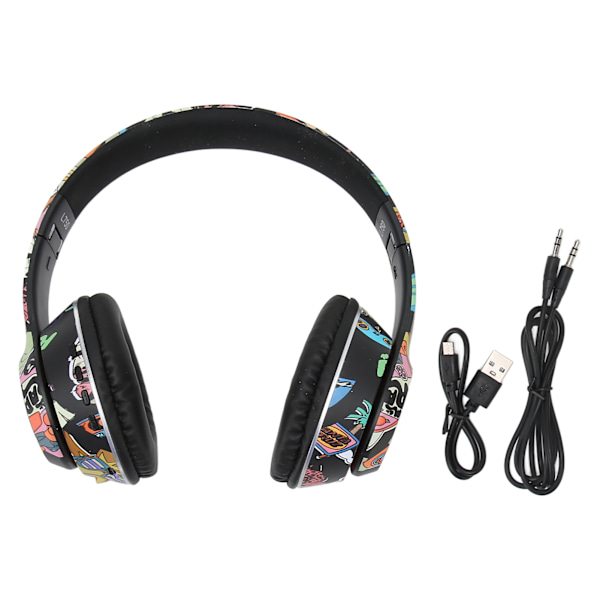 L750 Graffiti Bluetooth Headset RGB Lamp Support Memory Card LINEIN Mode Wireless Headset with Microphone for PC Laptop