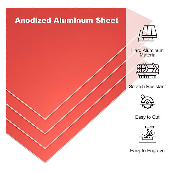 3.3x2.1x1/32 tum Anodiserad Aluminiumplåt, 10st Metall Rektangelplatta