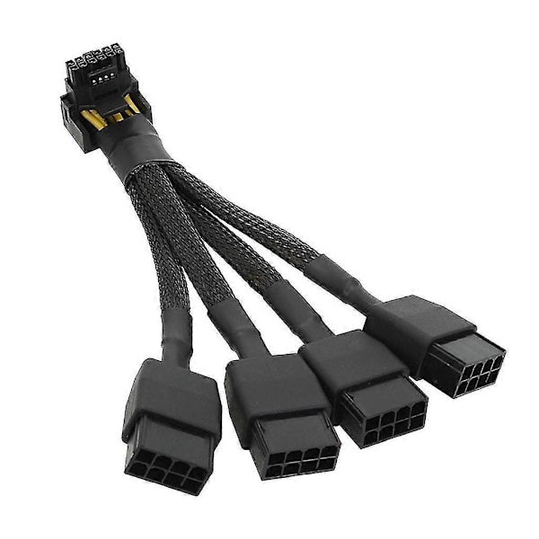 4x8pin Pci-e - 16pin (12+4) Pci-e 5.0 12vhpwr -liitin 90 asteen kulma 15cm
