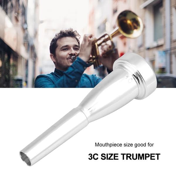 3C Størrelse Trompetmunnstykke - Sølv Musikkinstrumenttilbehør