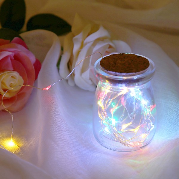 USB kobbertråd LED-lyssnor festlig lysornament med fjernkontroll fargerik 3 meter