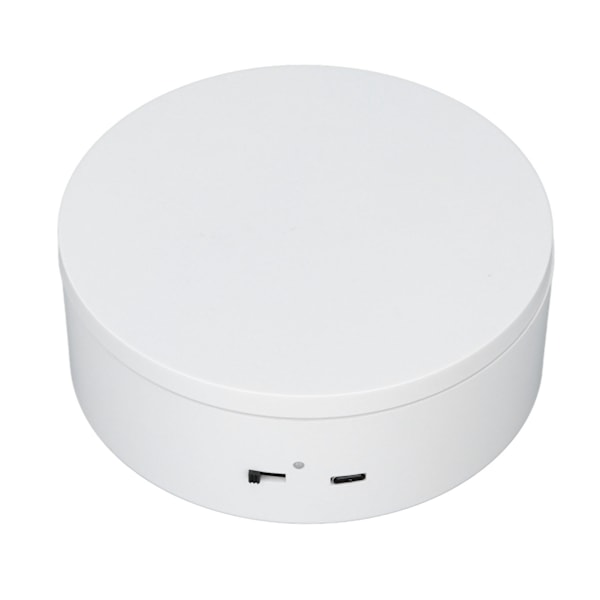 Vit automatisk 360° roterande display-snurrplatta 3KG lastbärande elektrisk display-snurrplatta stativ för butik diameter 13cm/5in
