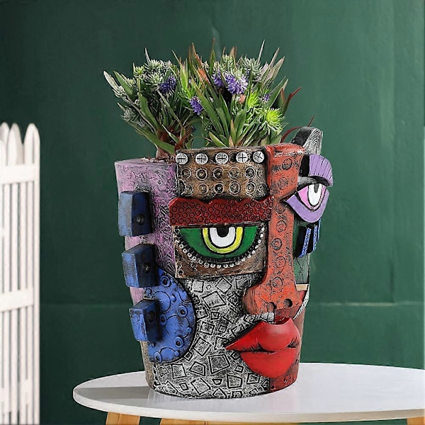 Abstrakt Ansikte Kruka Blomvas Ornament Display Pennhållare Planteringskärl