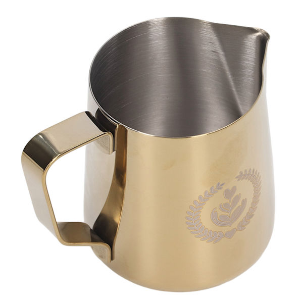Skummende kopp 600ml 304 rustfritt stål tykknet melkeskummende kanne kaffekanne for kaféhjem Titanium Gold