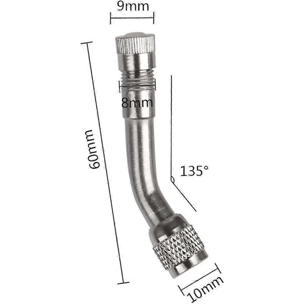 6 st Däckadapter Däckventilsförlängare 45/90/135 Grader för Bil Motorcykel Cykel