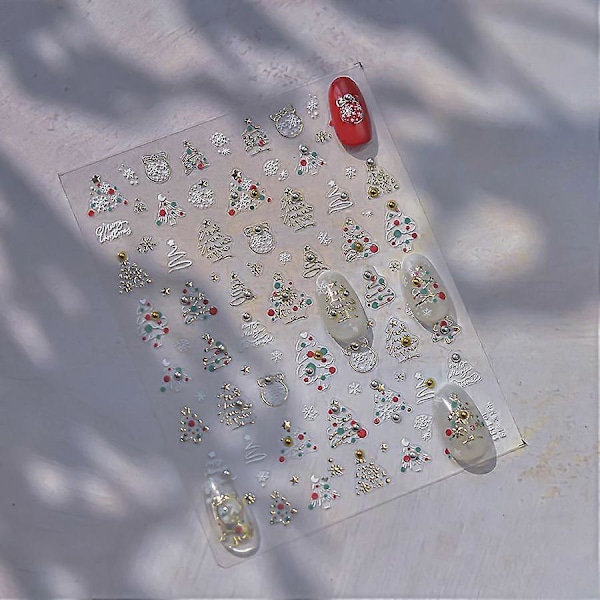 5D Nagelstickers Hög Kvalitet Diamant Julserie Snöflinga Form Nageldekorationer Nagelkonstdekorationer to4335