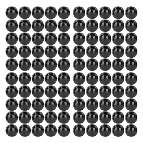100 st Hårflätningspärlor Plast Stort Hål Sektion 12mm Dreadlocks Hårfläta Pärlor Svart