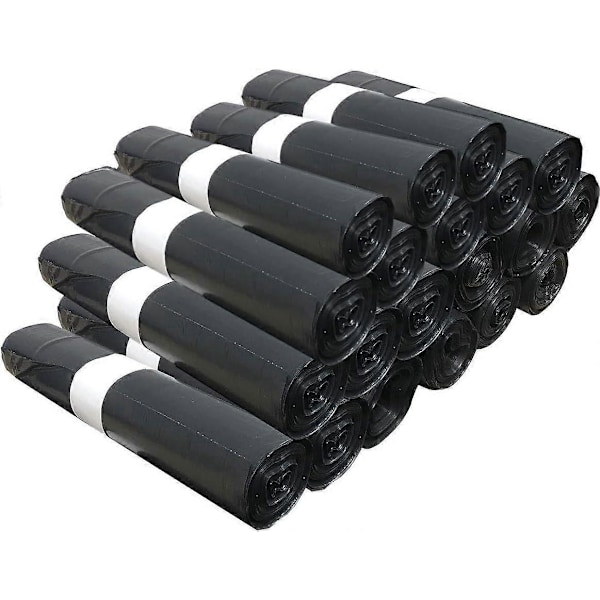 10 Stora Sopsäckar 110L - Förslutningslänk, Ultra-Resistenta, Läcksäkra, Opaque Svarta