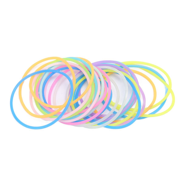 24 stk selvlysende silikongeléarmbånd mykt fleksibelt elastisk flerfarget silikonarmbånd for jenter kvinner