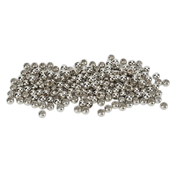 200 Pcs Spacer Beads Large Hole Round 5mm/0.2in Aperture 10mm/0.4in Jewelry Resin Spacers for Bracelets Necklaces10mm Silver