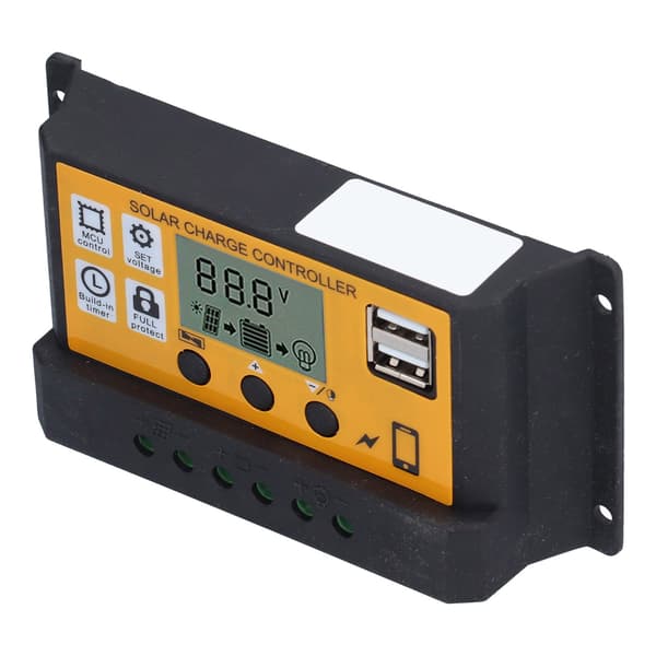 Smart Laddningsregulator Fotovoltaisk Solpanel Batteriregulator med LCD-display 12V 24V 20A