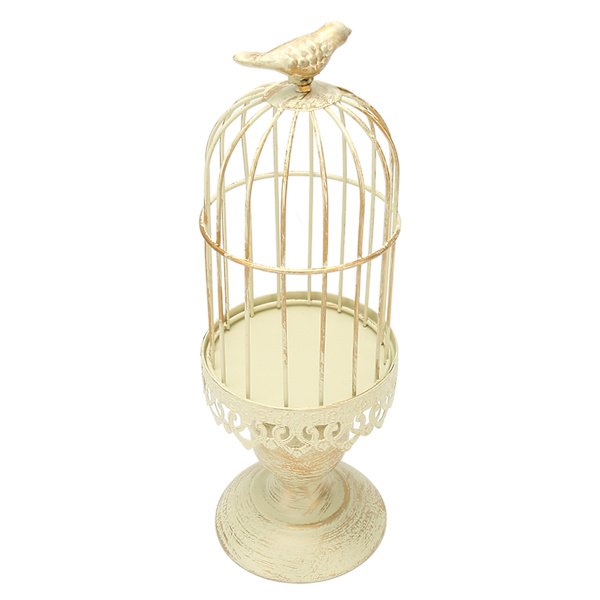 Birdcage lysestake dekorative fuglebur Metall lysestake Retro shabby lysestake for skrivebordsdekorasjon i hjemmet
