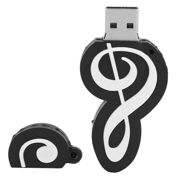 Musta Note Appearance USB-muistitikku Söpö musiikki Elokuva Tiedonsiirto USB-tikku Lahja 128 Gt