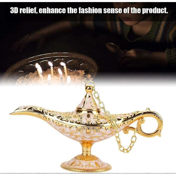 2025 Ny Metall Utskåret Hul Legende Lampe Retro Legende Aladdin Lampe Magisk Alv Ønskelampe, Samleobjekt Sjelden C