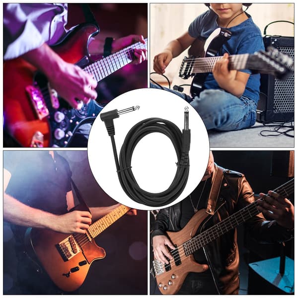 6,35 mm Gitarrljudkabel Rätvinklig Kontaktförstärkarkabel 3 meter/10 tum längd