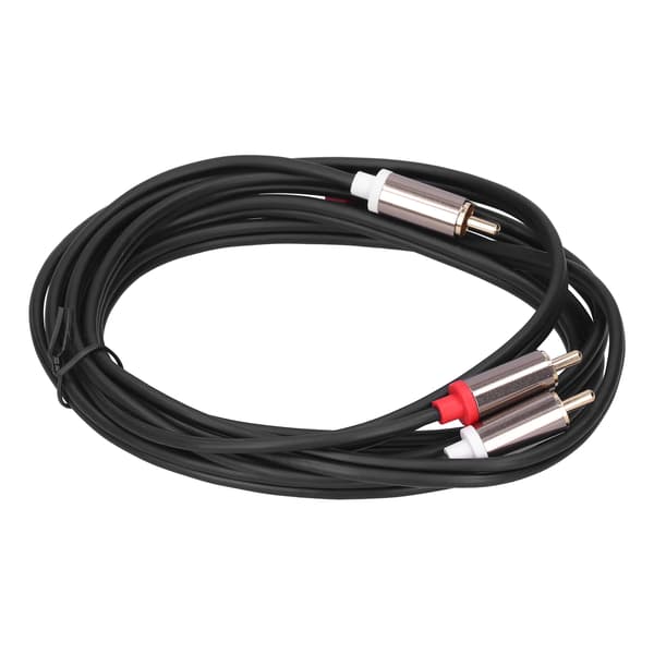 2RCA han til 2RCA han lydkabel forgyldt dobbelt til RCA-ledning til TV til forstærker 2M/6,6ft