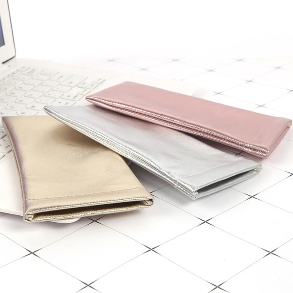 (Silver Rose Gold) 3st Case Case Vattentät Läder Förvaring Case Solglasögon Organizer för män kvinnor