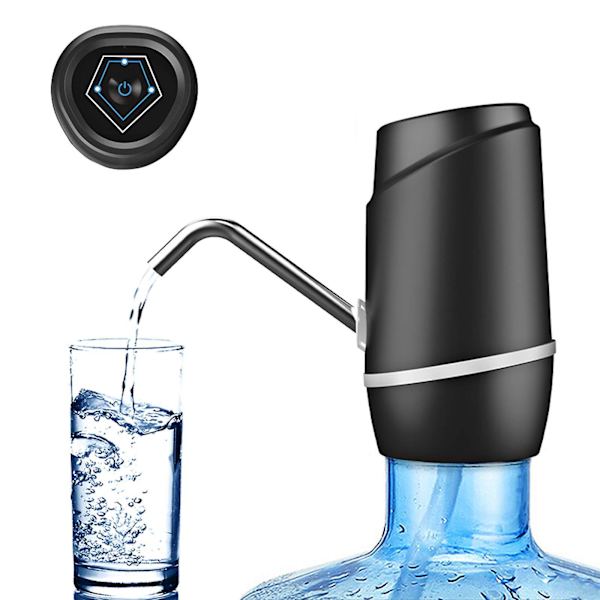Bärbar Elektrisk Vattenflaska Pump - Universal USB Laddning, Passar 2-5 Gallonsflaskor, med 2 Silikon