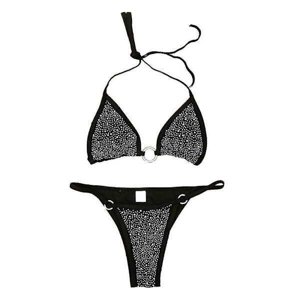 Naisten kiiltävä bikini mikro seksikäs string kaksiosainen uimapuku naisten stringiuimapuku
