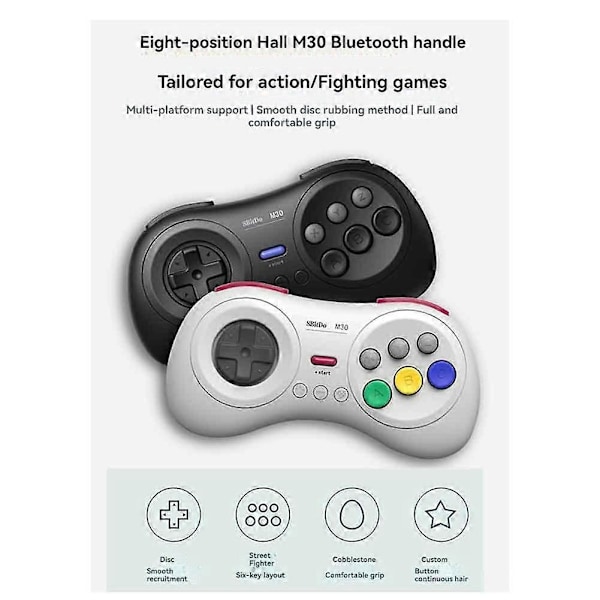 M30 Bluetooth Kontroller Gamepad for Svart