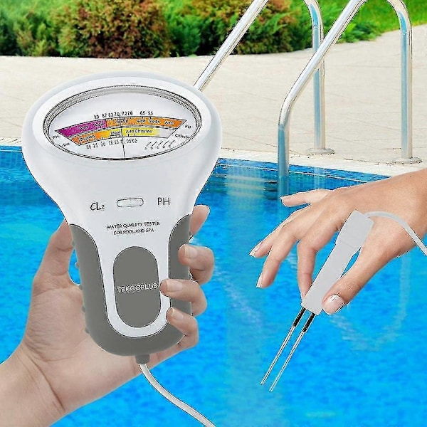 Vandkvalitetsanalysator, Digital Klor- og Ph Cl2-tester til Swimmingpools, Spa Vandkvalitetsanalysator med Probe til Swimmingpools i Hjemmestørrelse eller S