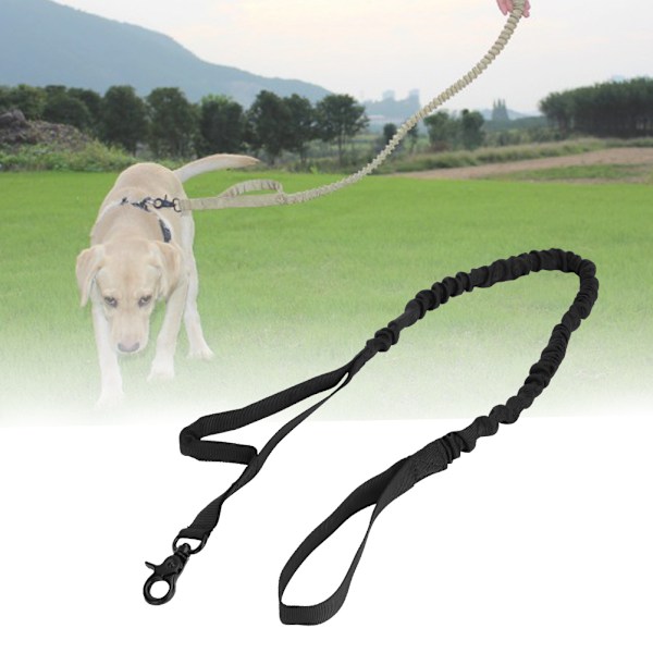 Utomhustaktik Nylon Träning Elastisk Husdjur Hund Draglina Rep för Promenader Camping Svart