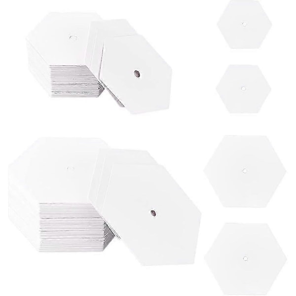 300 stk. 2 Stiler Sekskant Papirsøm for Quilting (Side 1,4 tommer & 1 tomme) DIY Lappeteppe Syhåndverk Quilting Maler Hvite Blanke Belagte Papir Pi