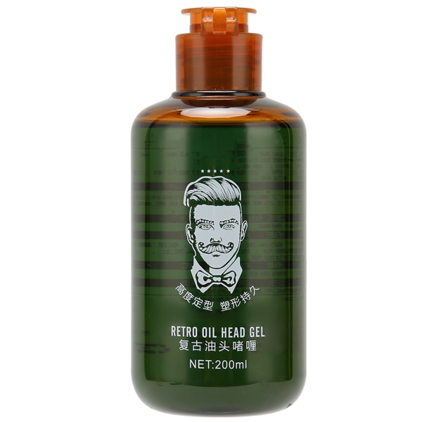 Herrehårvoksgel Profesjonell Retro Varig Nærende Duft Styling Gel for Hårpleie 200ml