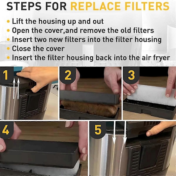 18 stk. udskiftningsfiltre til frituregryde, kompatible med Instant Air Fryer