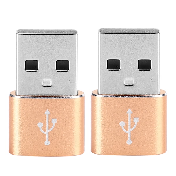 2 kpl alumiiniseos TypeC - USB -sovitinta latauksen synkronointiin ja tiedonsiirtoon (kulta)