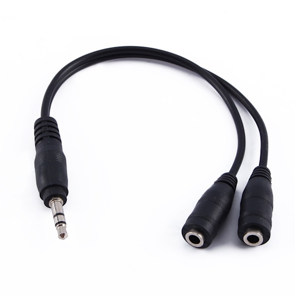 1 st 3,5 mm ljud Aux-kabel hane till 2x hona stereo förlängningssladd hörlurar Splitter