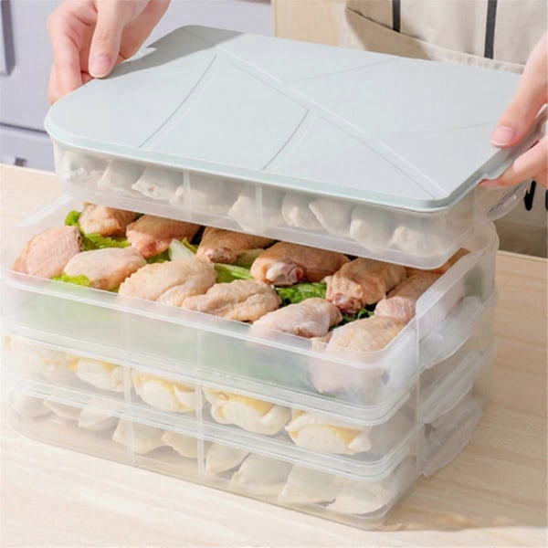 Køleskab Crisper Dumpling Fryser Dumpling Beholdere grøn