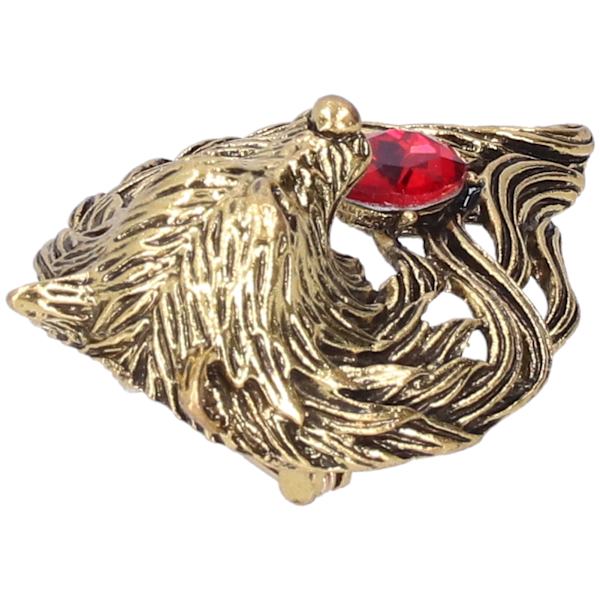 Brosch Pin Retro Lejonhuvud Herrkostym Rock Djurmönster Kavajslag Pin Fest Corsage Tillbehör Guld