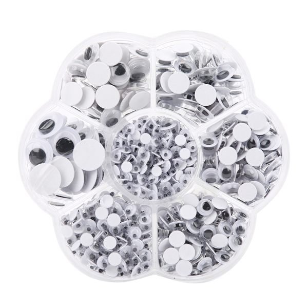 800 STK 4 / 5 / 6 / 7 / 8 / 10 / 12 mm Plastlegetøjsøjne Sort og hvid Bevægelig øjeæble gør-det-selv-tilbehør