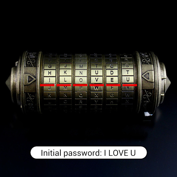 Låsleksaker Metall Cryptex Lås Retro Bröllop Alla hjärtans dag Present Brev Lösenord Cylinder Bröllop Alla hjärtans dag Present