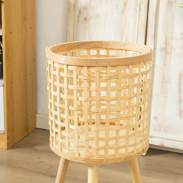 Kudottu kukkaruukku Faux Rattan Planter High olohuoneen lattiahyllyt