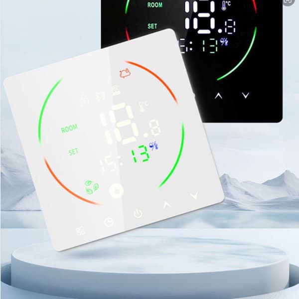 Smart Termostat Varmetermostat Rumtermostat Elektrisk Gulvvarmetermostat 16A LED Digital Touchscreen Sort Tonchean