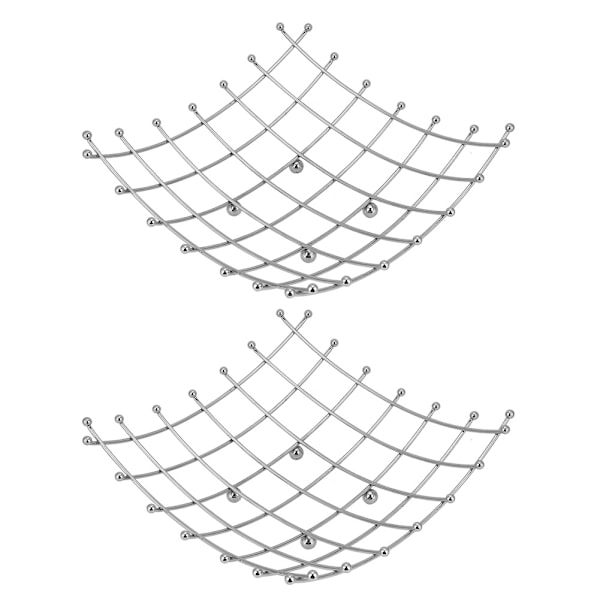 2 stk. fruktkurv i rustfritt stål, stativ for oppbevaring av grønnsaker, kjøkkenoppbevaring, dekor