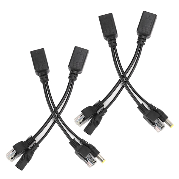 2 par POE Splitter Nätverkskamera Strömförsörjningsmodul Separator Övervakningsutrustning 12V