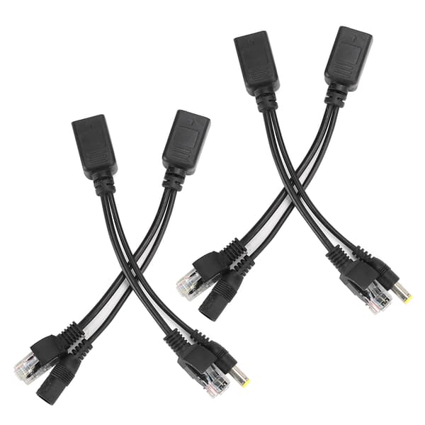 2 par POE Splitter Netværkskamera Strømforsyningsmodul Separator Overvågningsudstyr 12V