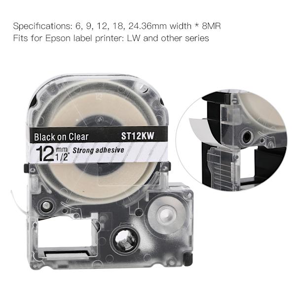 12 mm Label Maker Lamineret Tape Farve Tape Passer til Epson LW Series Label Printer