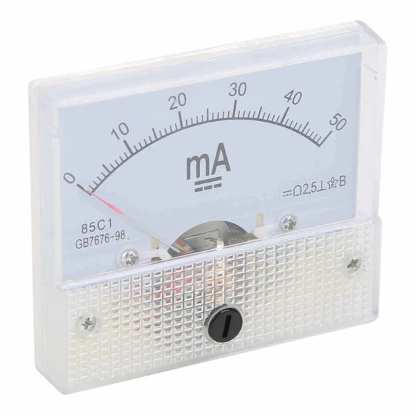 Pointer Amperemeter DC Strøm Panel Meter Høj Nøjagtighed Måleinstrument 85C1 DC 0~50MA