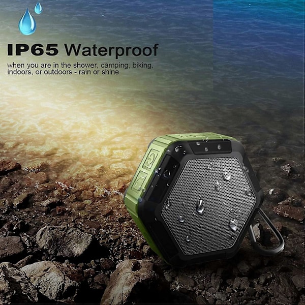 Portabel Mini Bluetooth Duschhögtalare med Krok 12H Speltid Vattentät Bluetooth Högtalare för Strand, Pool, Hem, Fest, Grön