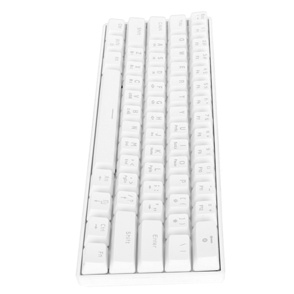 HXSJ 61 näppäimen RGB-taustavalaistu langaton mekaaninen pelihiiri, kolme tilaa, ergonominen muotoilu, kotiin ja toimistoon, valkoinen