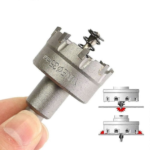 Metallhålsåg, Set med 6 Karbidhålsågsborrar, Rostfri Stålhålsåg, för Aluminium, Stål, Järn, Koppar, Trä, 16mm 22mm 30mm 40mm 50mm